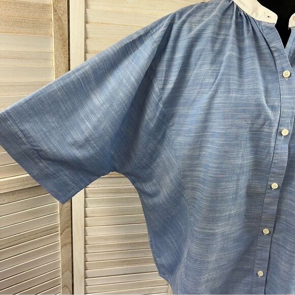 Frame Chambray Dolman Sleeve Blouse Top Large - Picture 5 of 15